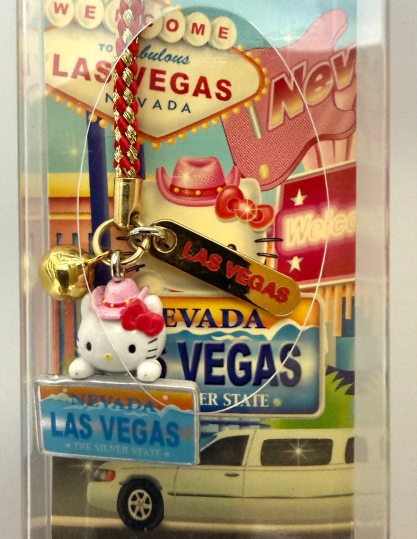 ラスベガス限定／キティちゃん□カウガール ストラップ□HELLO KITTY