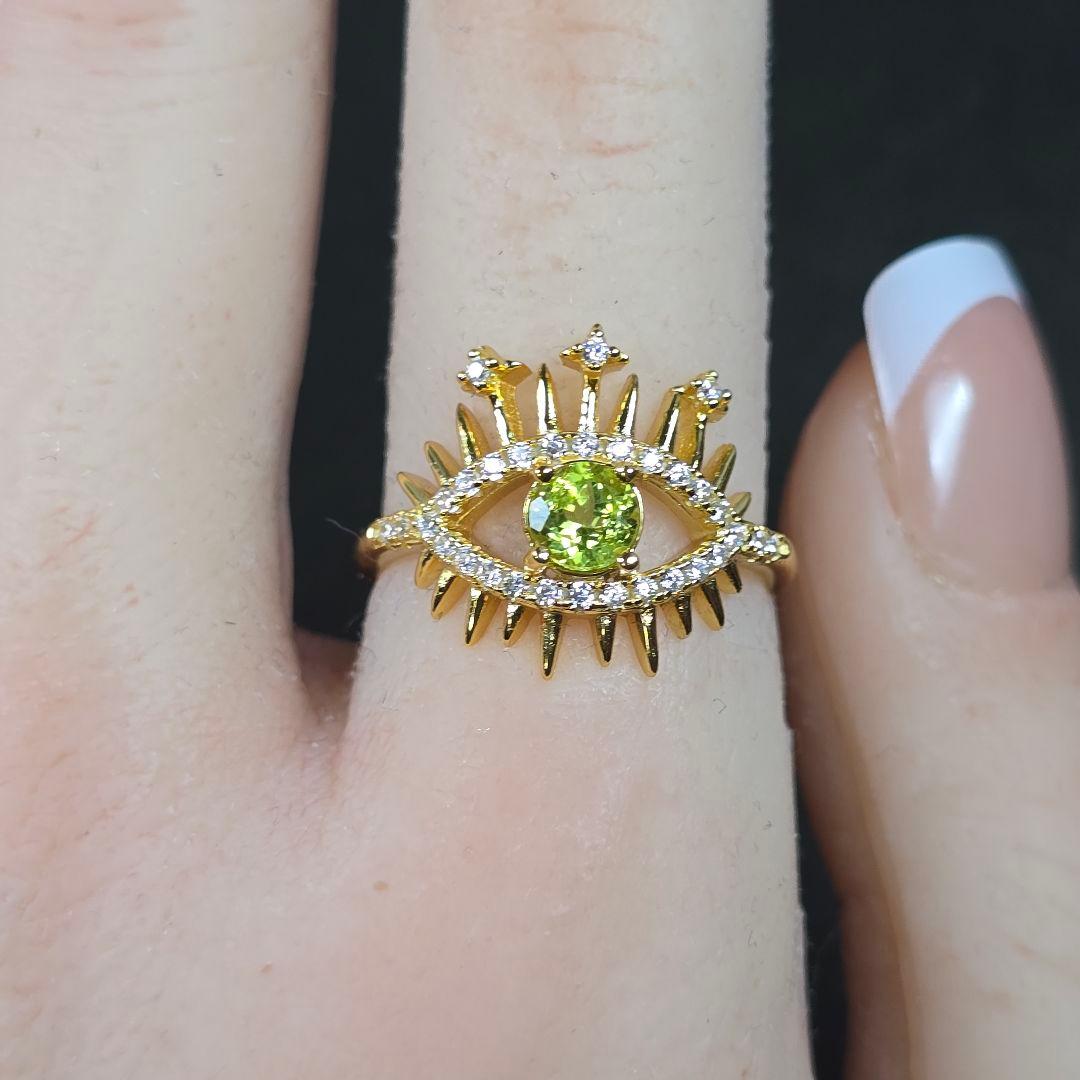 ペリドット　evil eye　リング　ペリドット　指輪