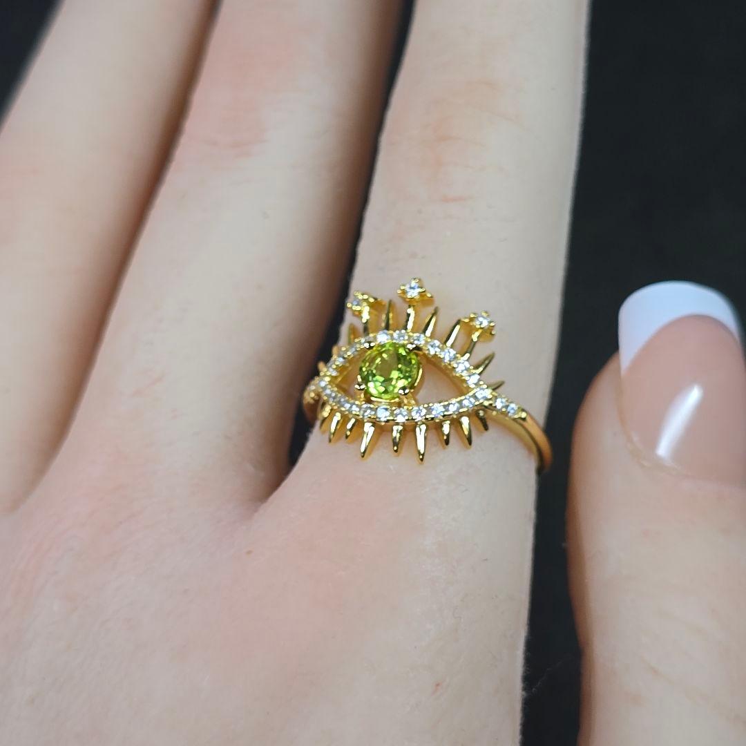 ペリドット　evil eye　リング　ペリドット　指輪