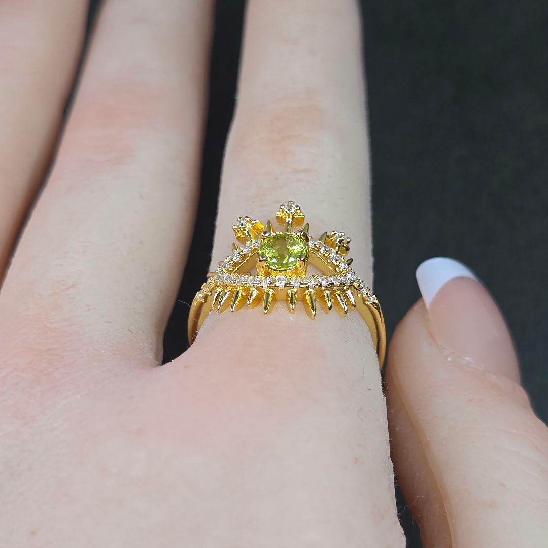 ペリドット　evil eye　リング　ペリドット　指輪