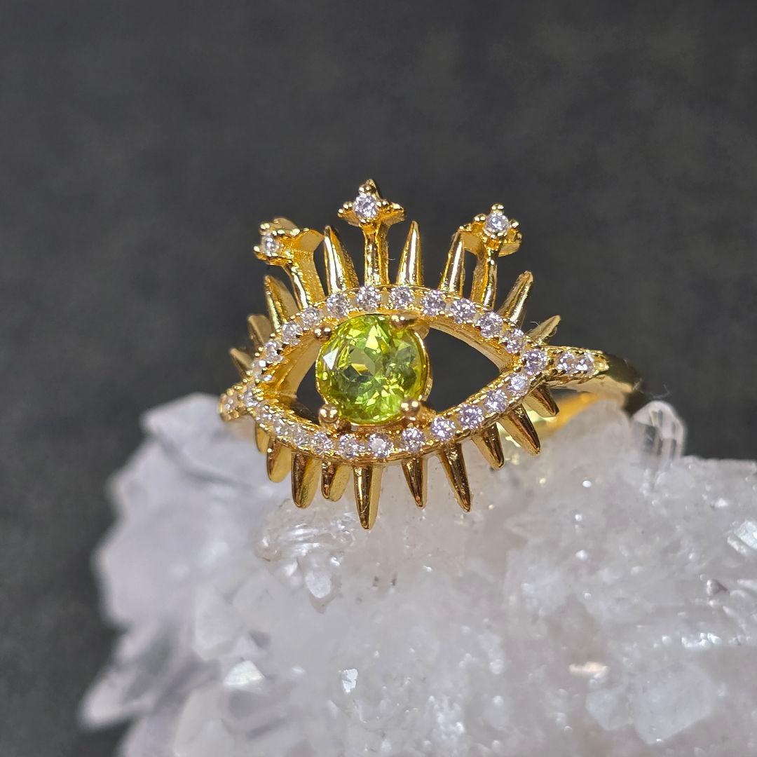 ペリドット　evil eye　リング　ペリドット　指輪