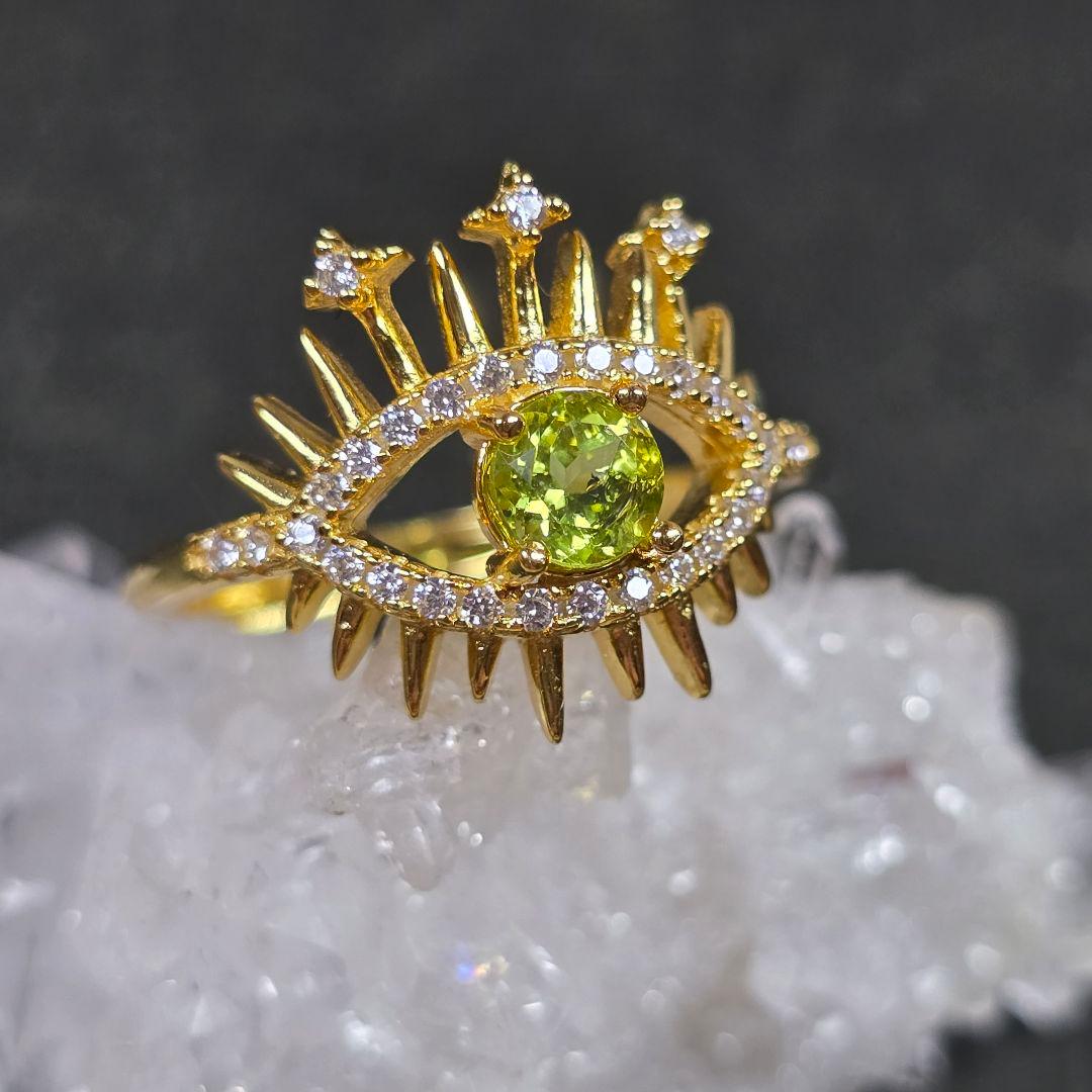 ペリドット　evil eye　リング　ペリドット　指輪