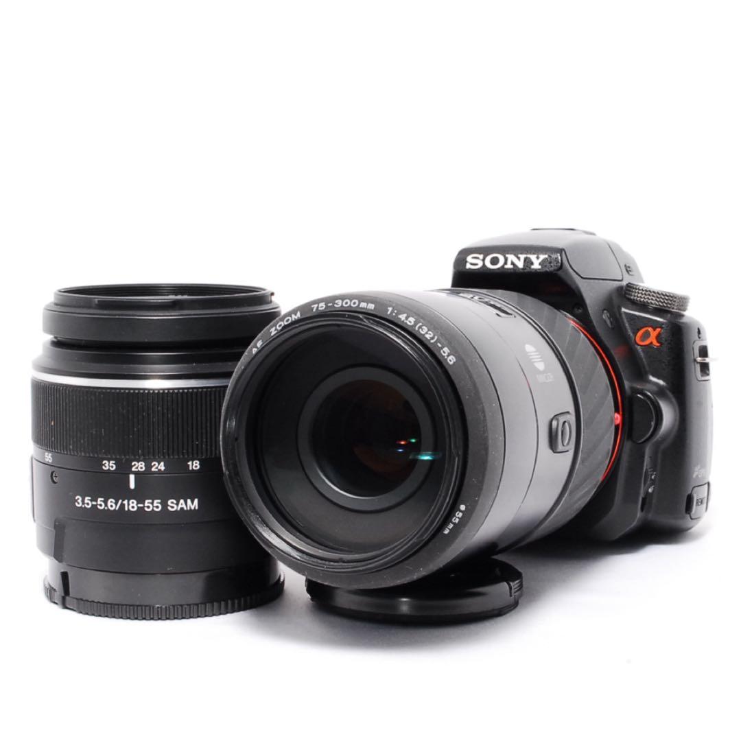◆超望遠Wレンズ◆SONY α55◆初心者セット◆一眼レフカメラ◆スマホ転送OK