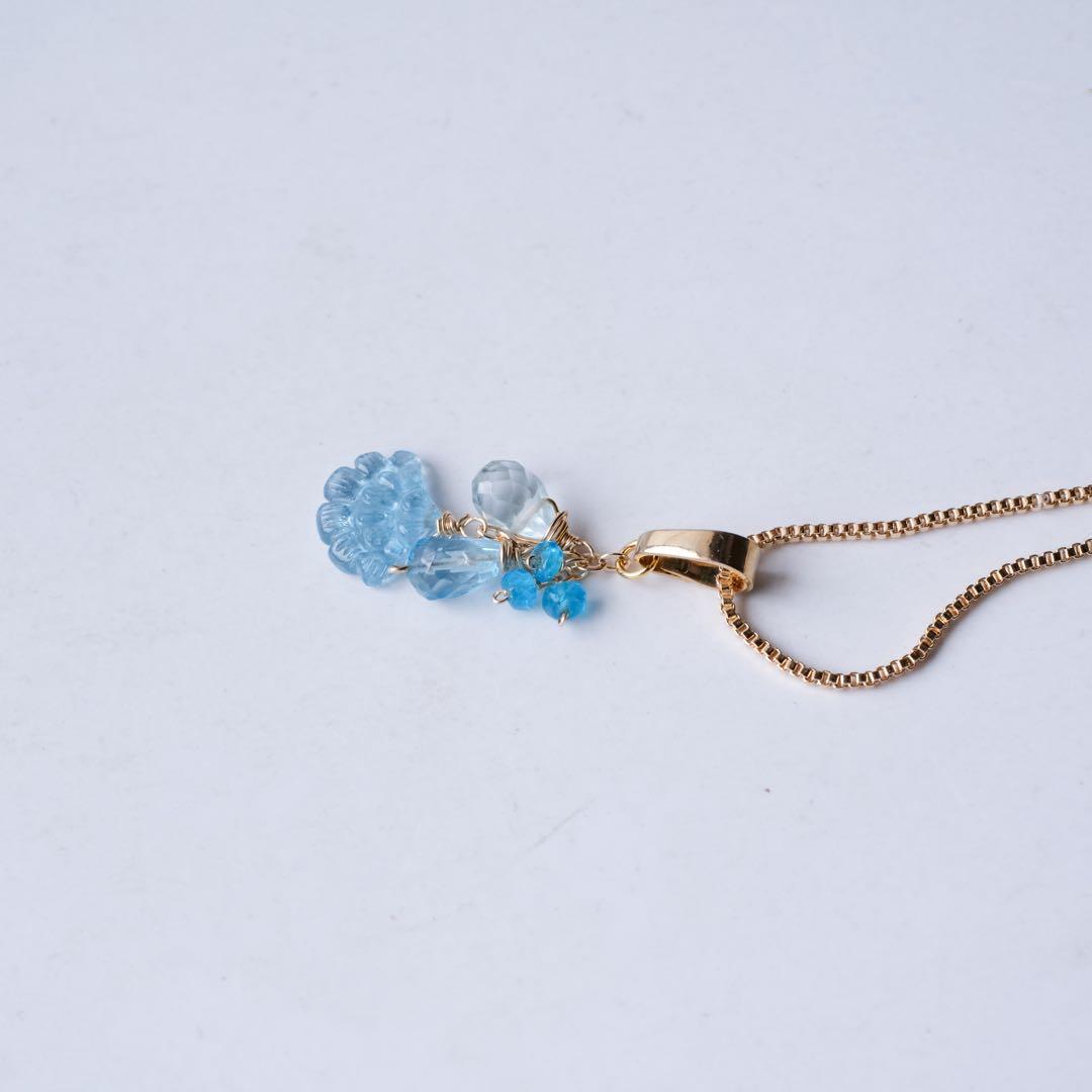 R✴︎H 様専用♦︎14kgfアクアマリンフリルカービングペントップ