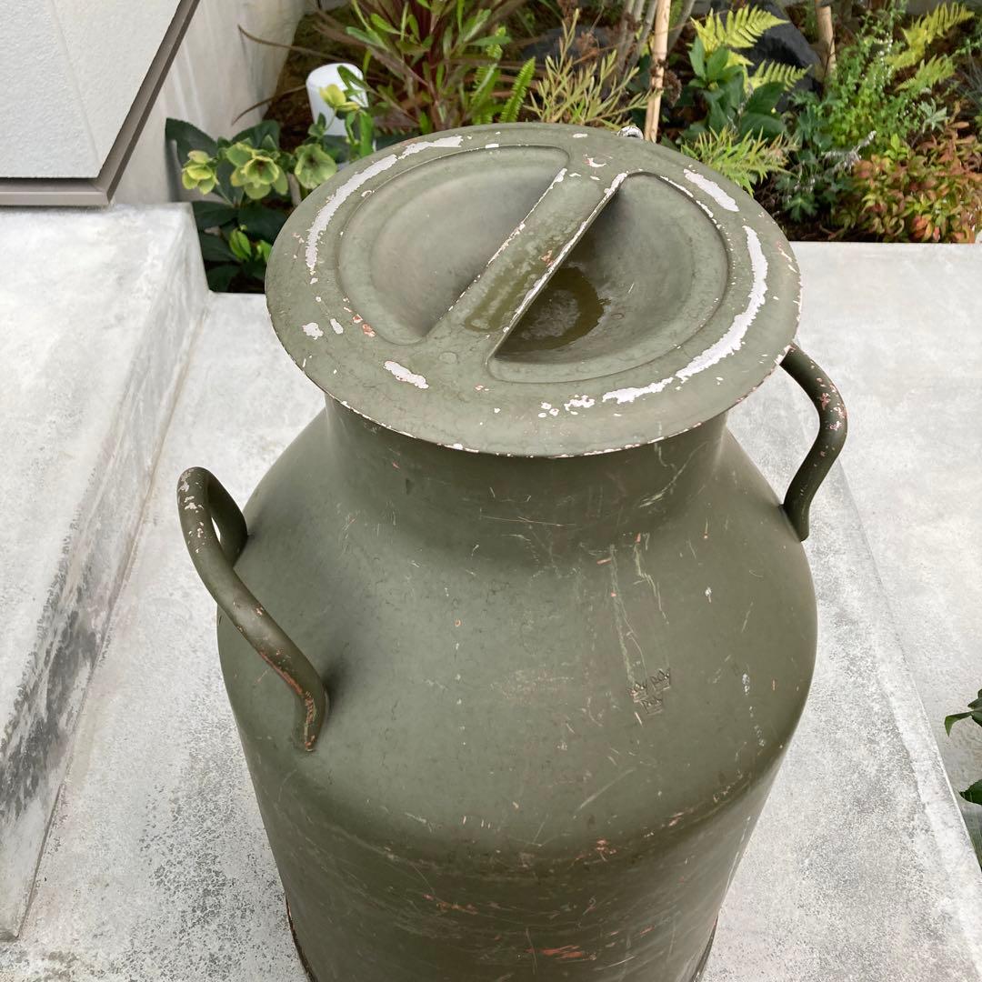 ミルク缶 大 牛乳缶 アンティーク レトロ 金属製 ガーデニング雑貨
