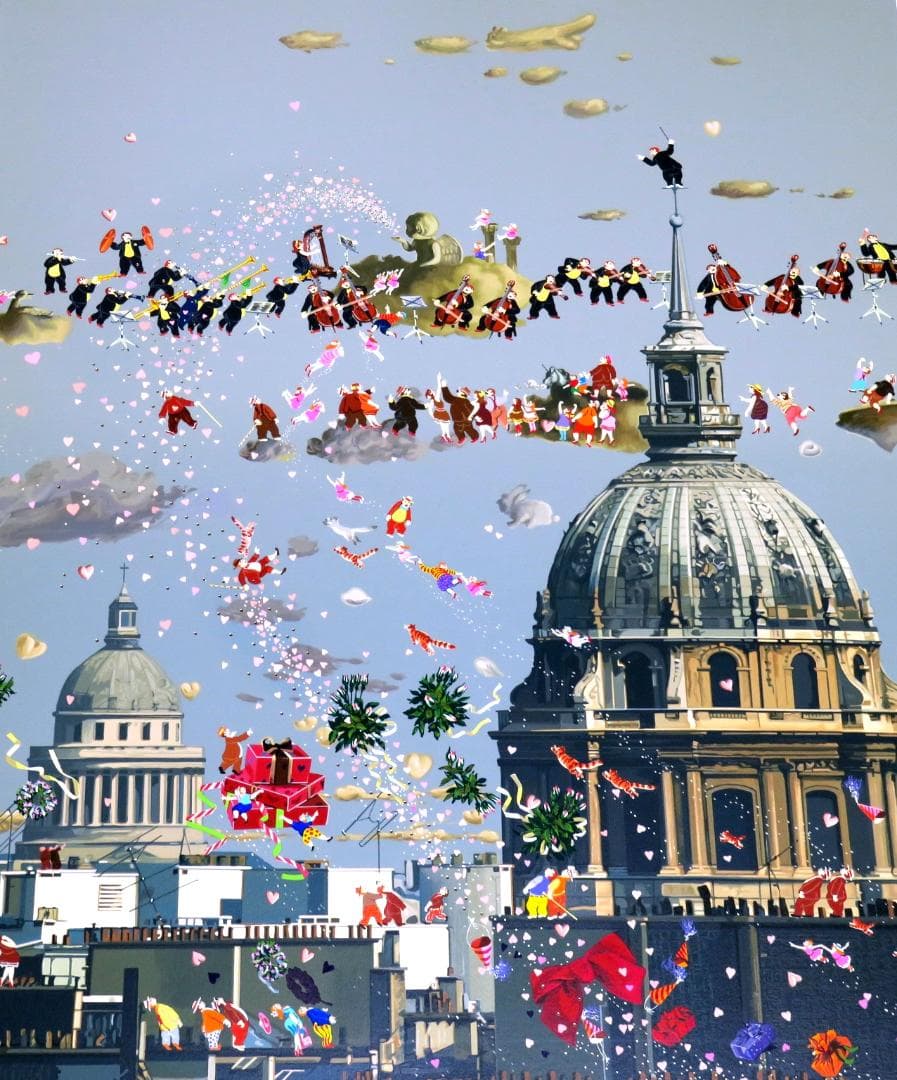 ヒロ・ヤマガタ】 パリスオーケストラ シルクスクリーン 山形博導 額装