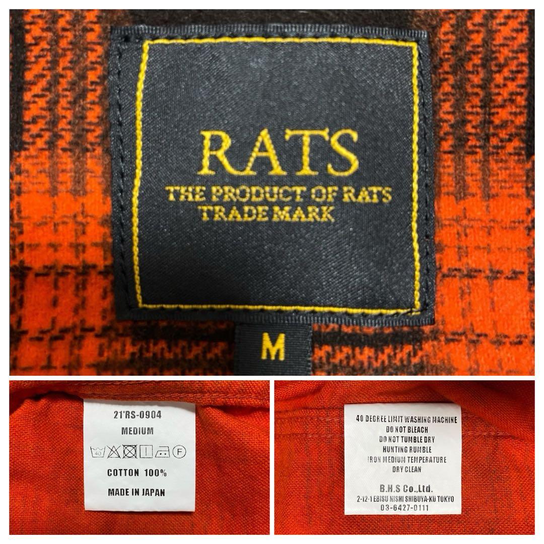 長瀬智也着用】RATS ラッツ ネルシャツ 橙黒 M キムタク チェック