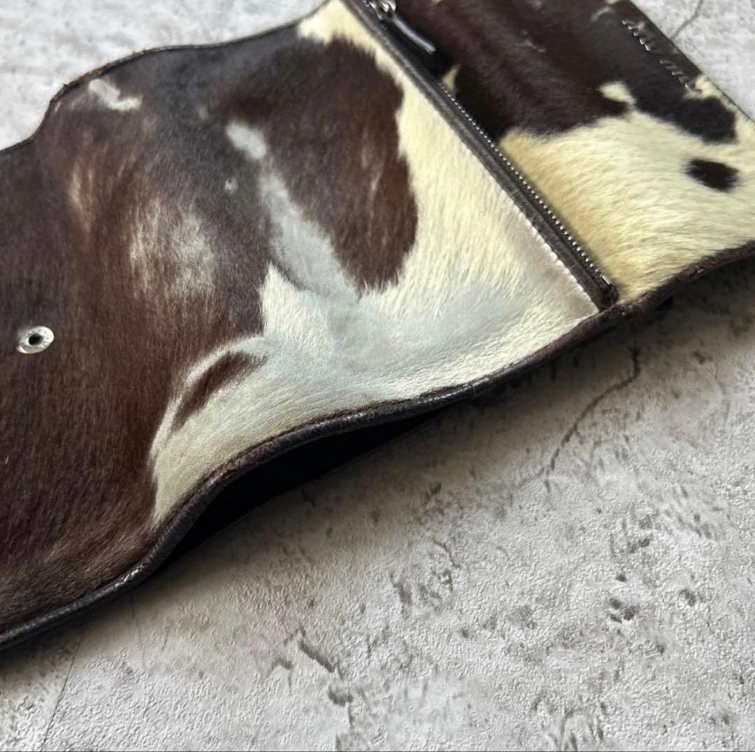 05 archive MIU MIU ハラコ 三つ折り財布 アーカイブ 牛柄