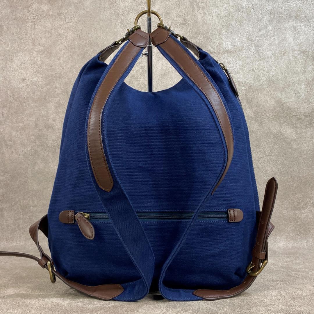 極美品】 Dakota ダコタ 帆布 ＆ 牛革 リュックサック ネイビー Dakota