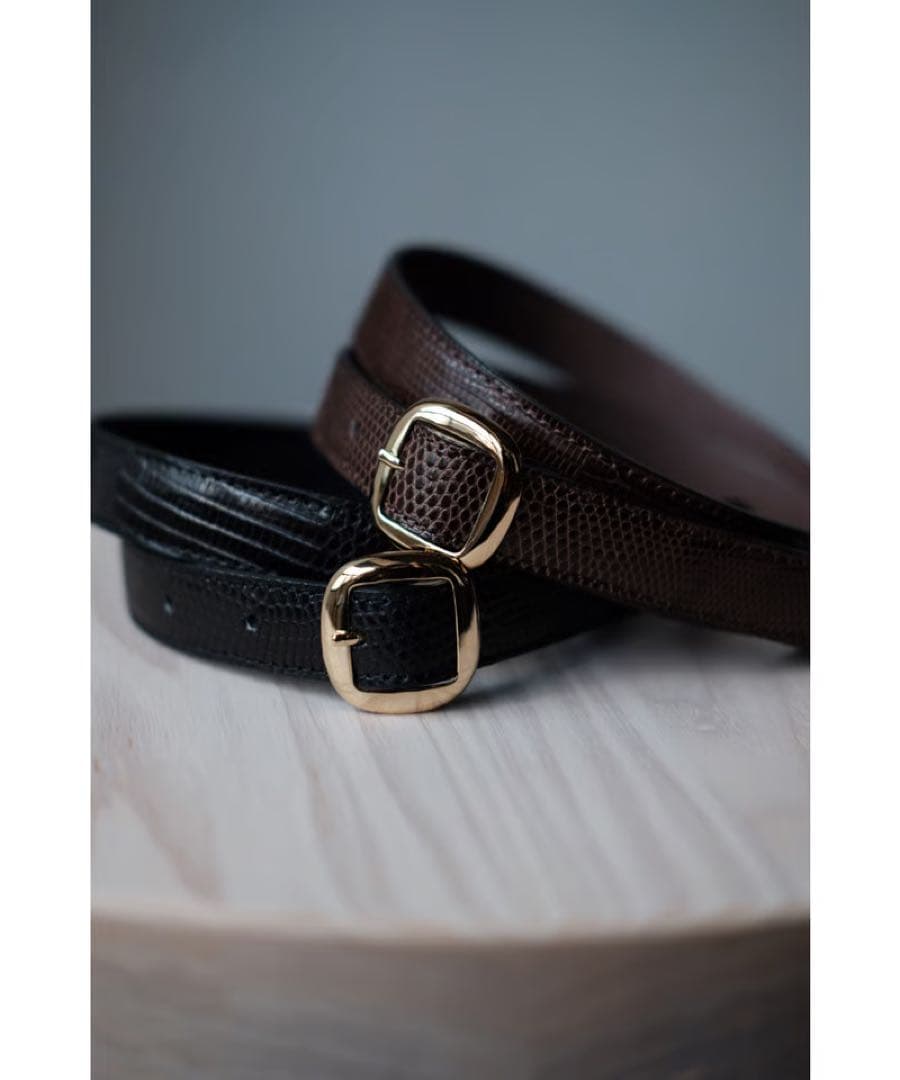 小物 BISOWN LIZARD SQUARE BELT Brown BISOWN(ビソウン) / LIZARD SQUARE BELT(2 colors)