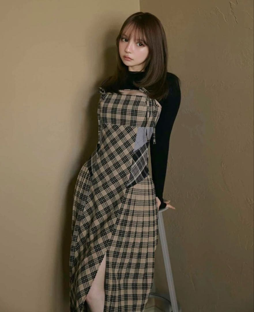 ワンピース andmary Nadia check long dress Nadia check long dress アンドマリー ANDMARY - メルカリ