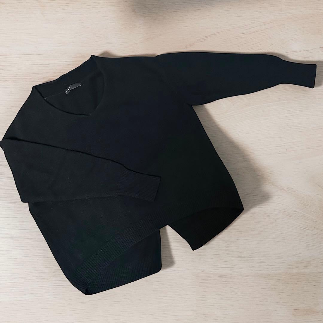 NOBLE ノーブル ニット ブラック ウール カシミヤ Vネック セーター