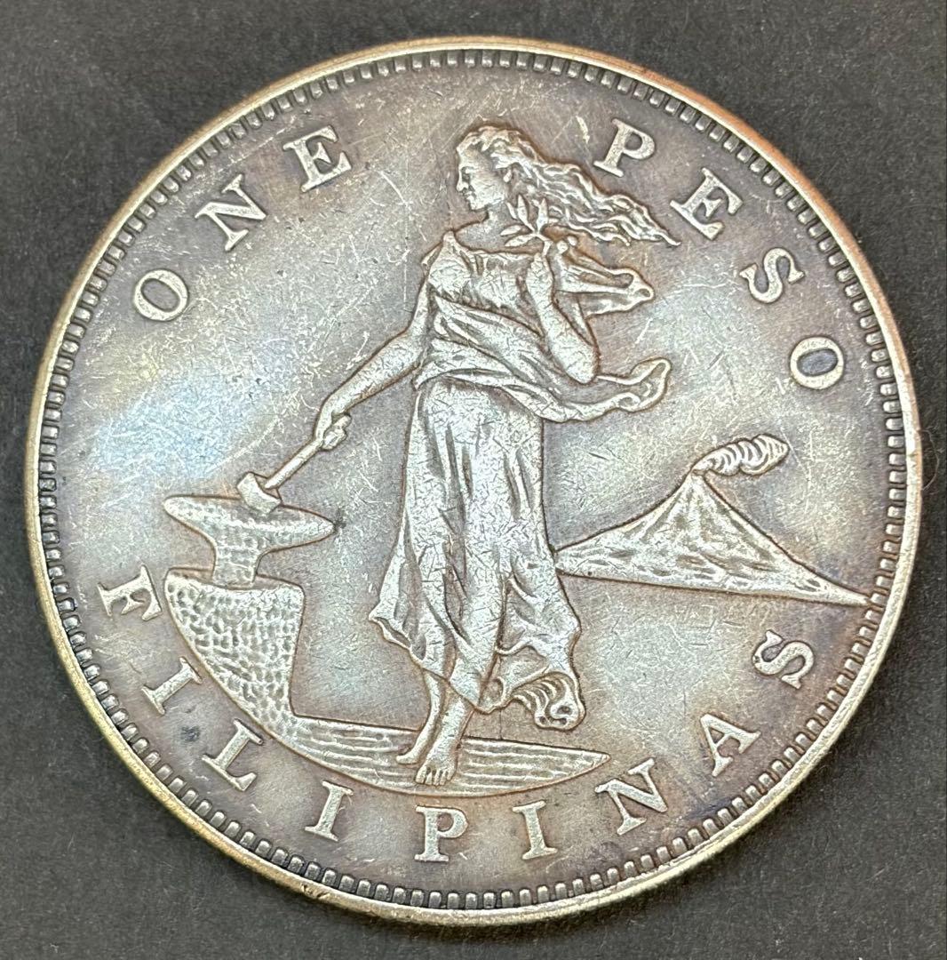 1906年 フィリピン大型1ペソ銀貨 高品位.900銀 初期名品 - メルカリ