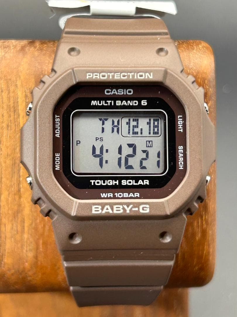 未使用に近い】Baby-G BGD-5650 電波ソーラー ブラウン 薄型モデル ソーラー電波時計】BABY-G（ベビージー）スクエアモデル BGD-5650-5JF