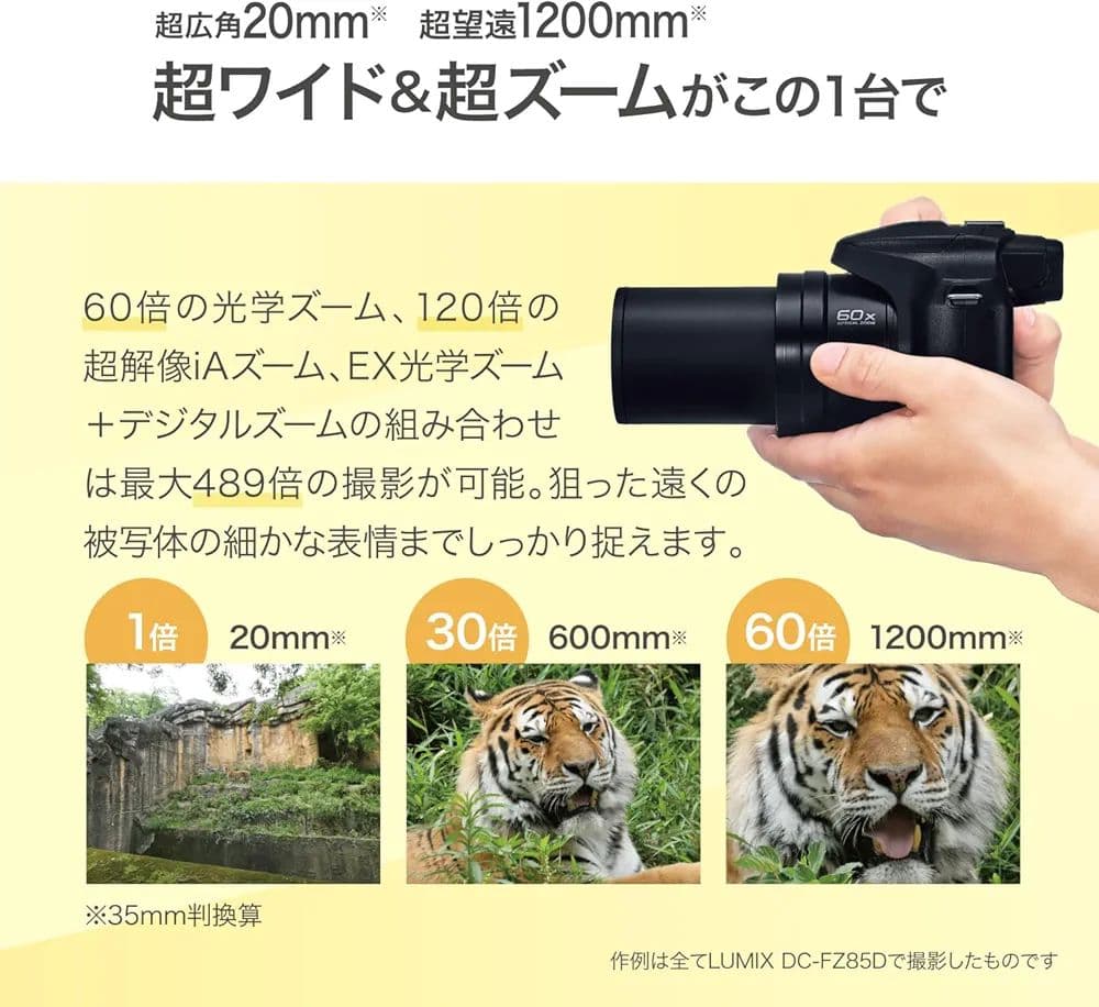 ✨コンパクト&軽量ボディ　60倍光学ズーム4K動画、タッチパネル　DCFZ85D