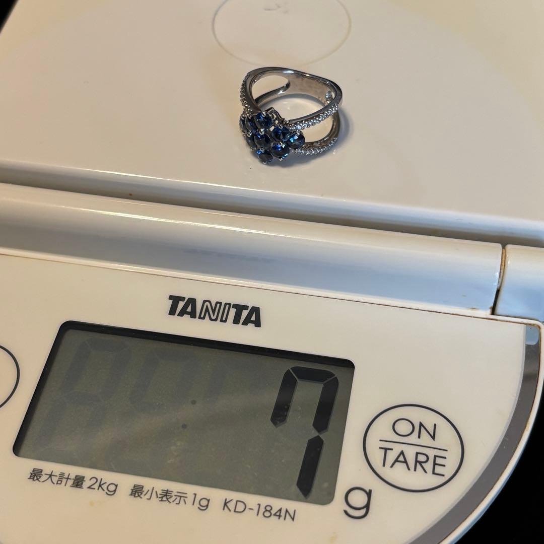 トトロ　K18WG サファイア 2.14ct ダイヤモンド 0.25ct