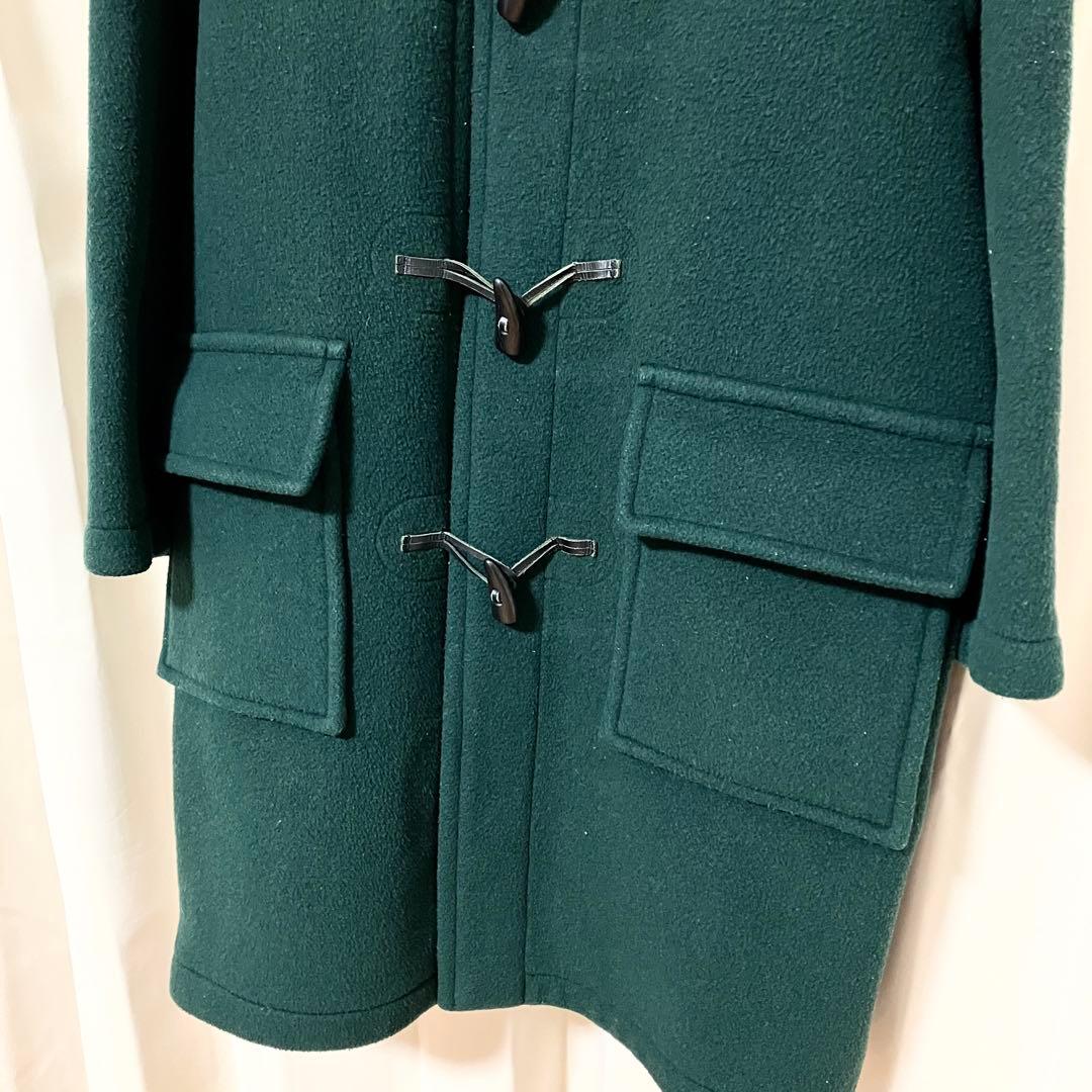 バーバリーロンドン ノバチェック ダッフルコート フード グリーン S