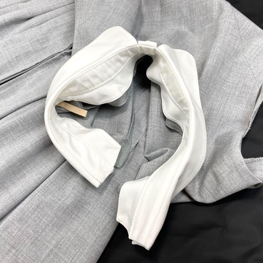 極美品☆フォクシー タキシードコルティ 白衿 ワンピース プリーツ