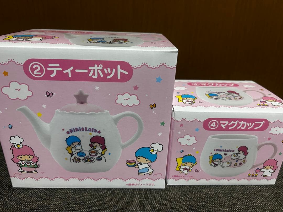 サンリオキキとララ バッグティーポット・マグカップセット7点ラスト