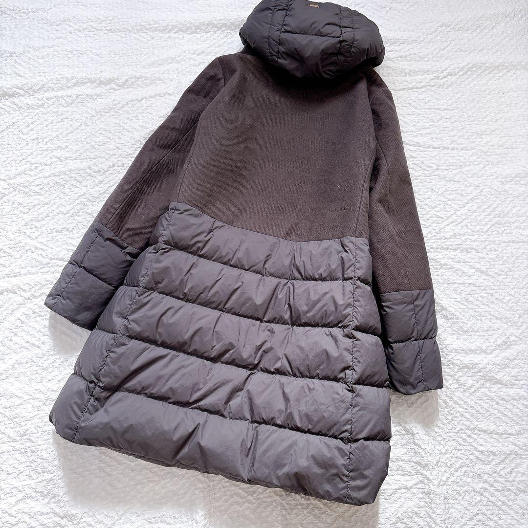 SALE】サイズ44✨HERNO 異素材ドッキング ダウンコート フード - メルカリ
