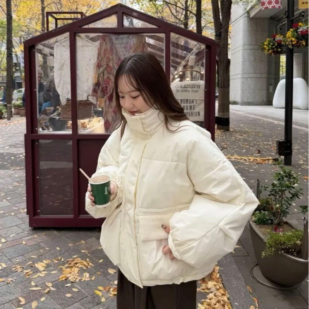 新品未使用】olun 中綿リブブルゾン ダウン Sサイズ アイボリー - メルカリ