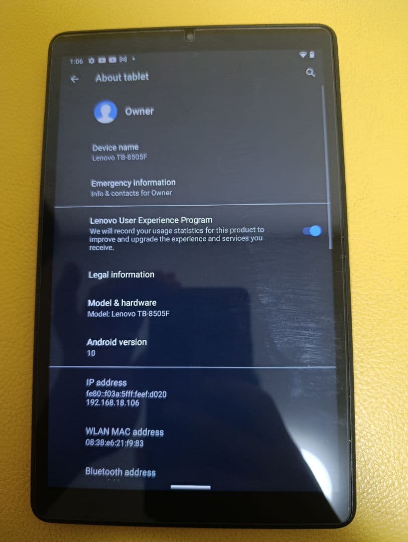 Androidタブレット本体 Lenovo TB-8505F/ Lenovo tab m8