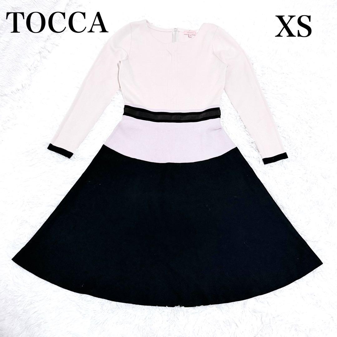 ✨極美品✨ TOCCA フレアワンピース XS ベージュ 黒 - メルカリ