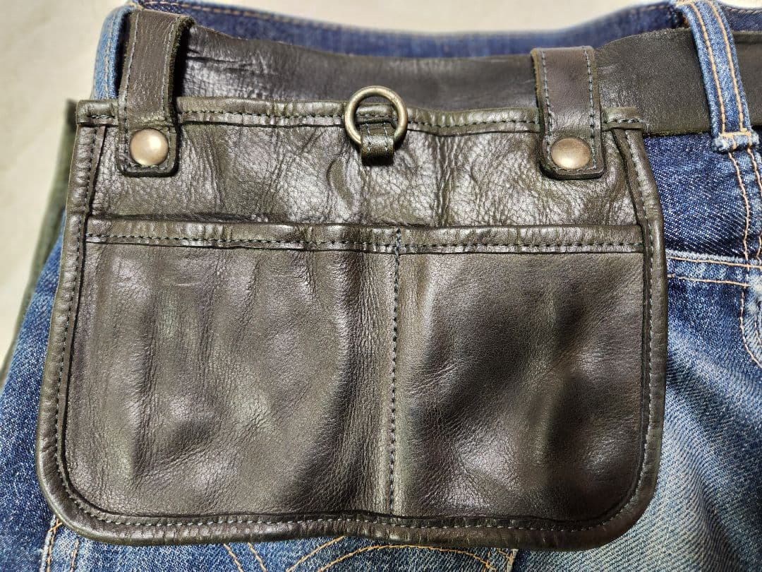 mayumi hasegawa】本革ポケット付きベルト、シザーケース