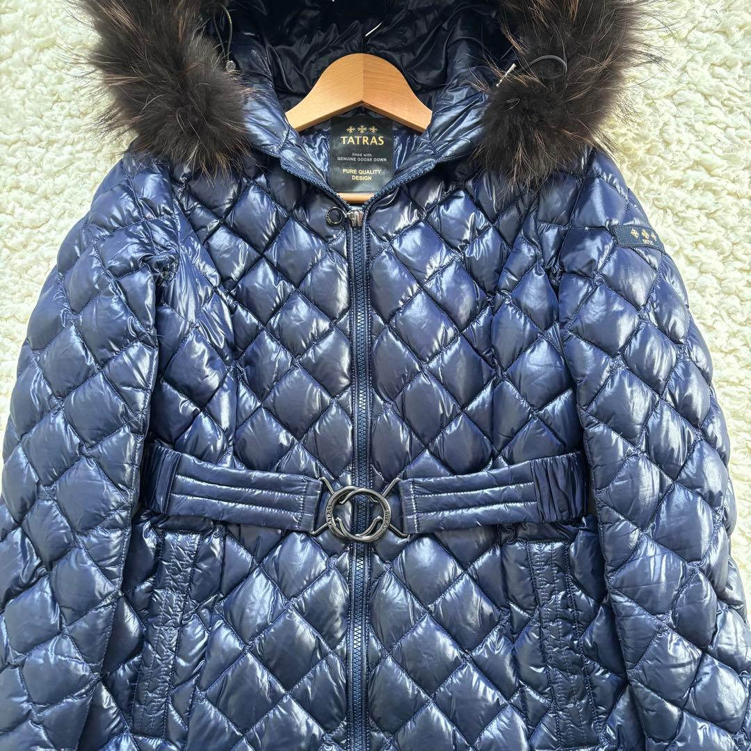 ぱどのん様専用 タトラス ダウンコート 紺 02 M ラクーンファー