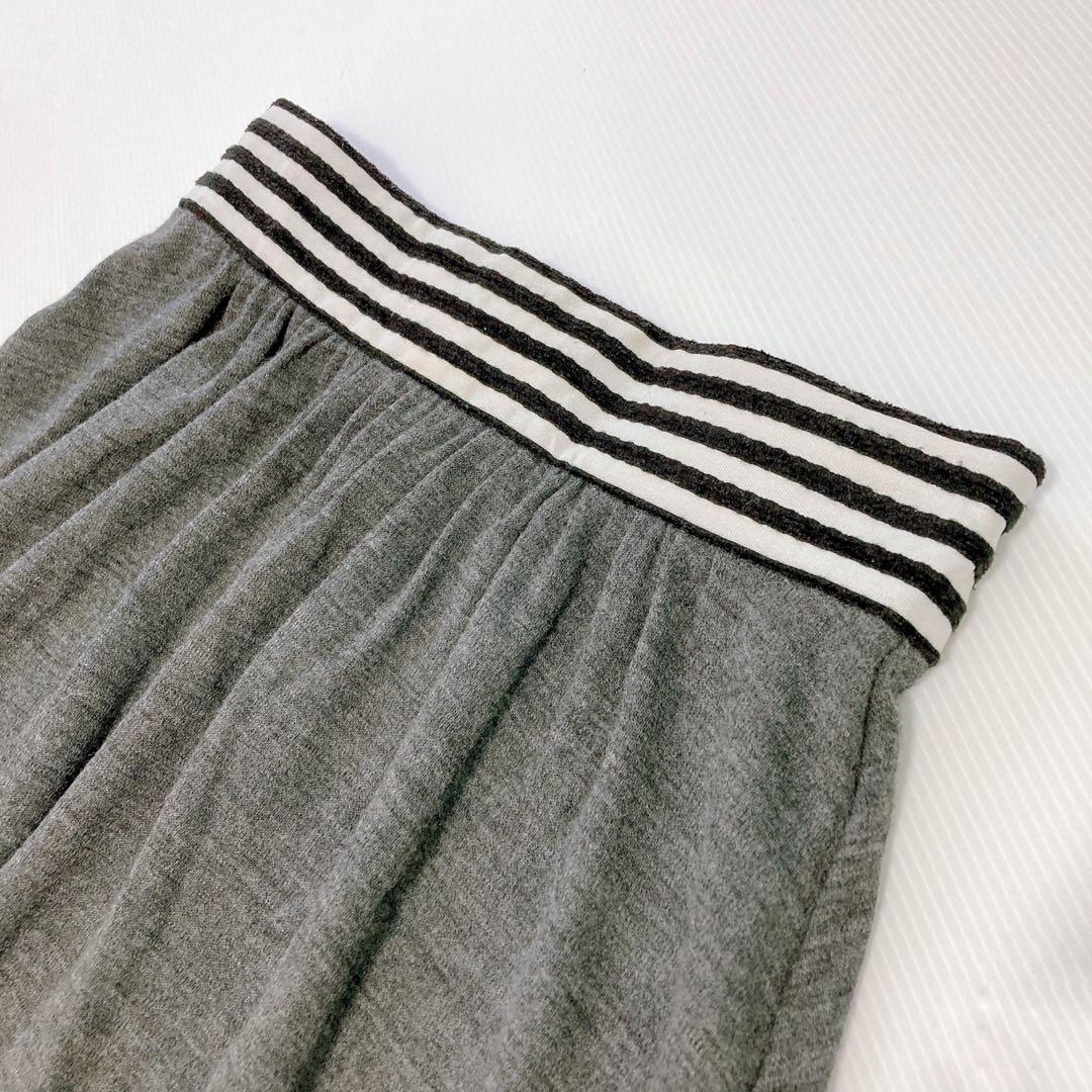 美品】ボーダーズアットバルコニー スカート フレア ロング 36 グレー