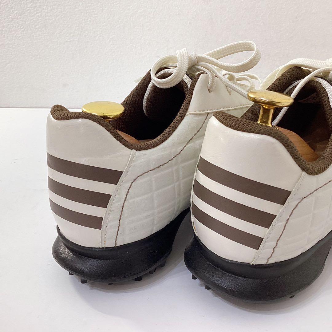 新品未使用✨adidas アディダス ゴルフシューズ 24.5cm 白 ブラウン