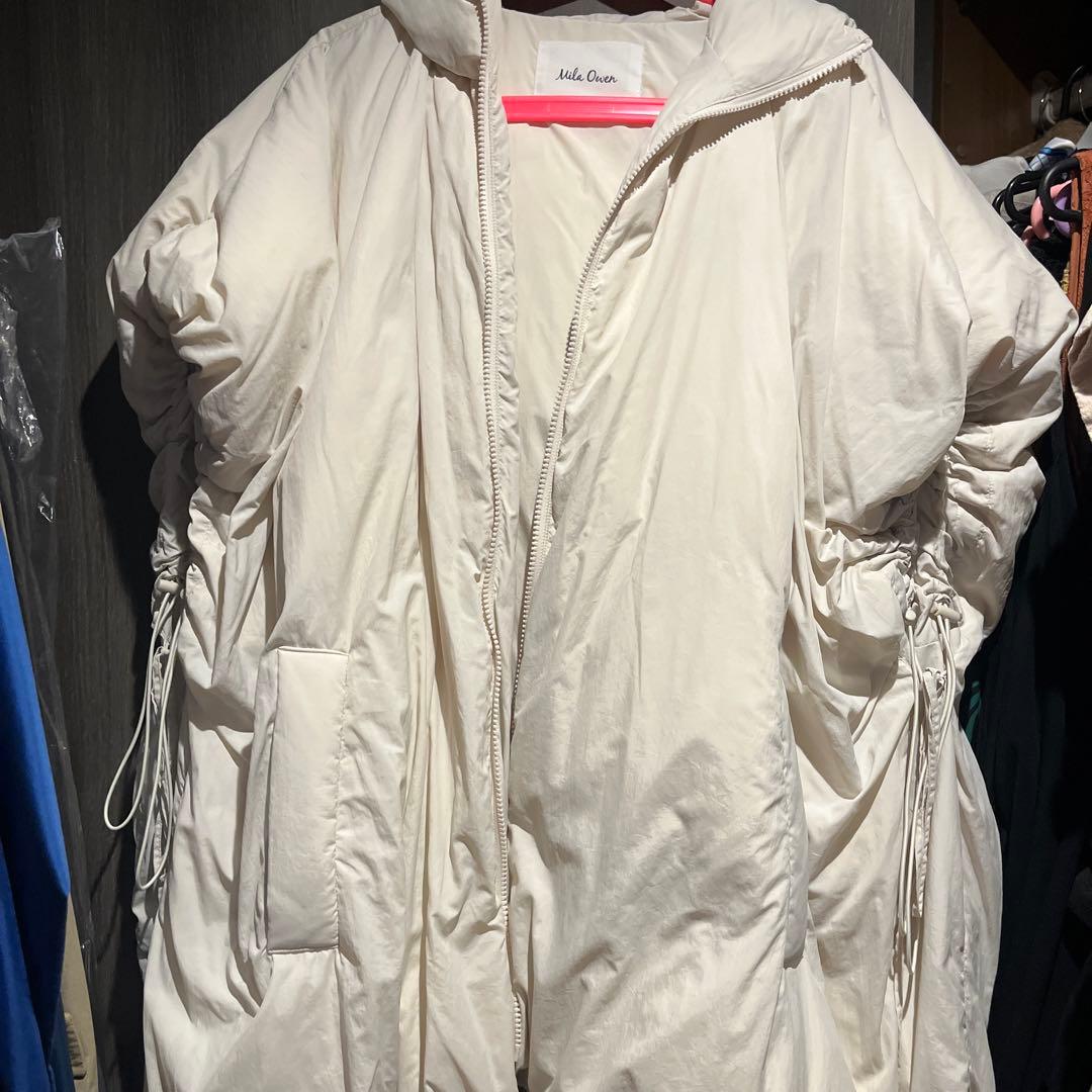 ミラオーウェン Mila Owen サスティナブルサイドリボンダウンポンチョ