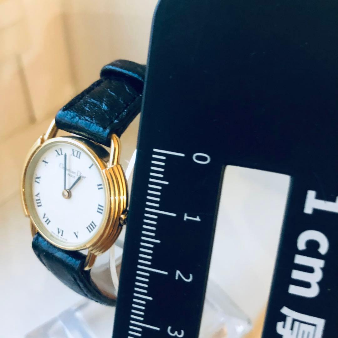 極美品】Christian Dior ローマン 電池新品 ゴールド 白文字盤