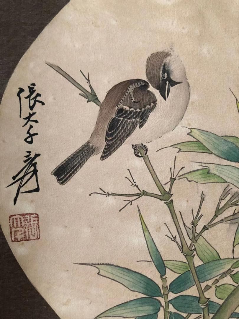中国美術・純手描き花鳥画掛軸・国画・張大千印款・宣紙・賞物・肉筆
