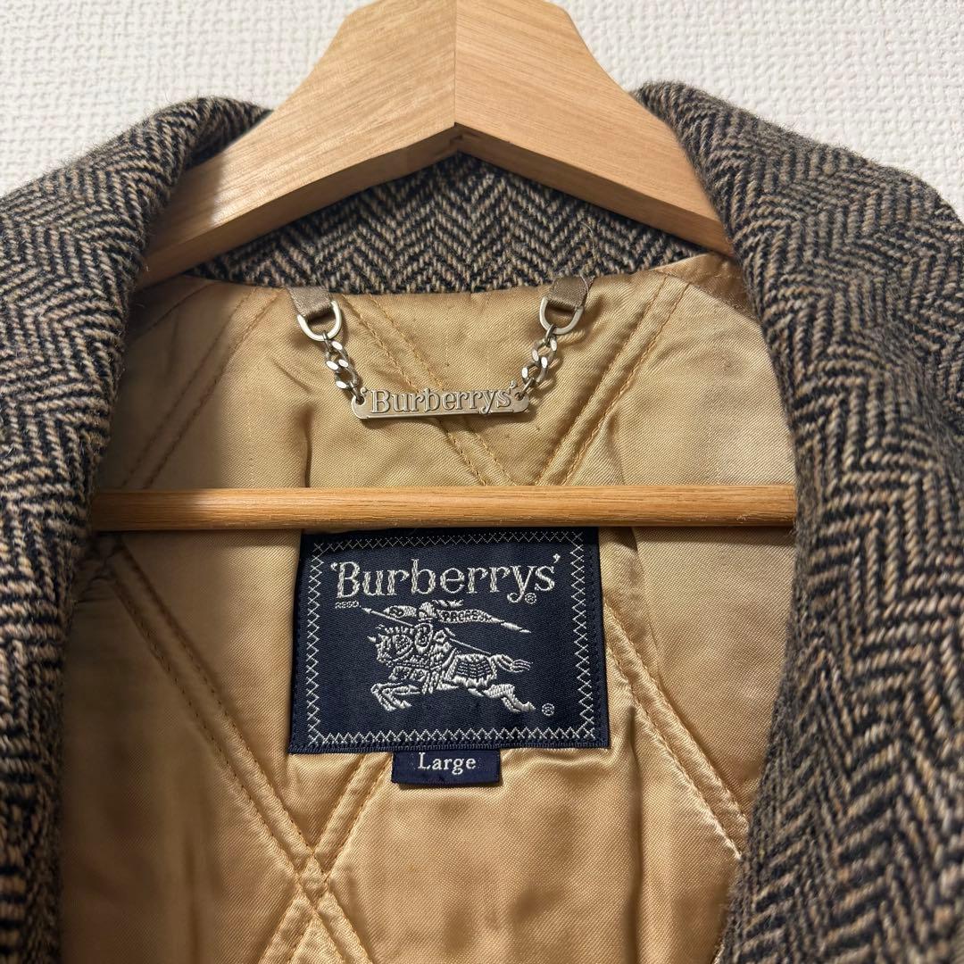 Burberrys へリンボーン ウール ジャケット レザー - ジャケット
