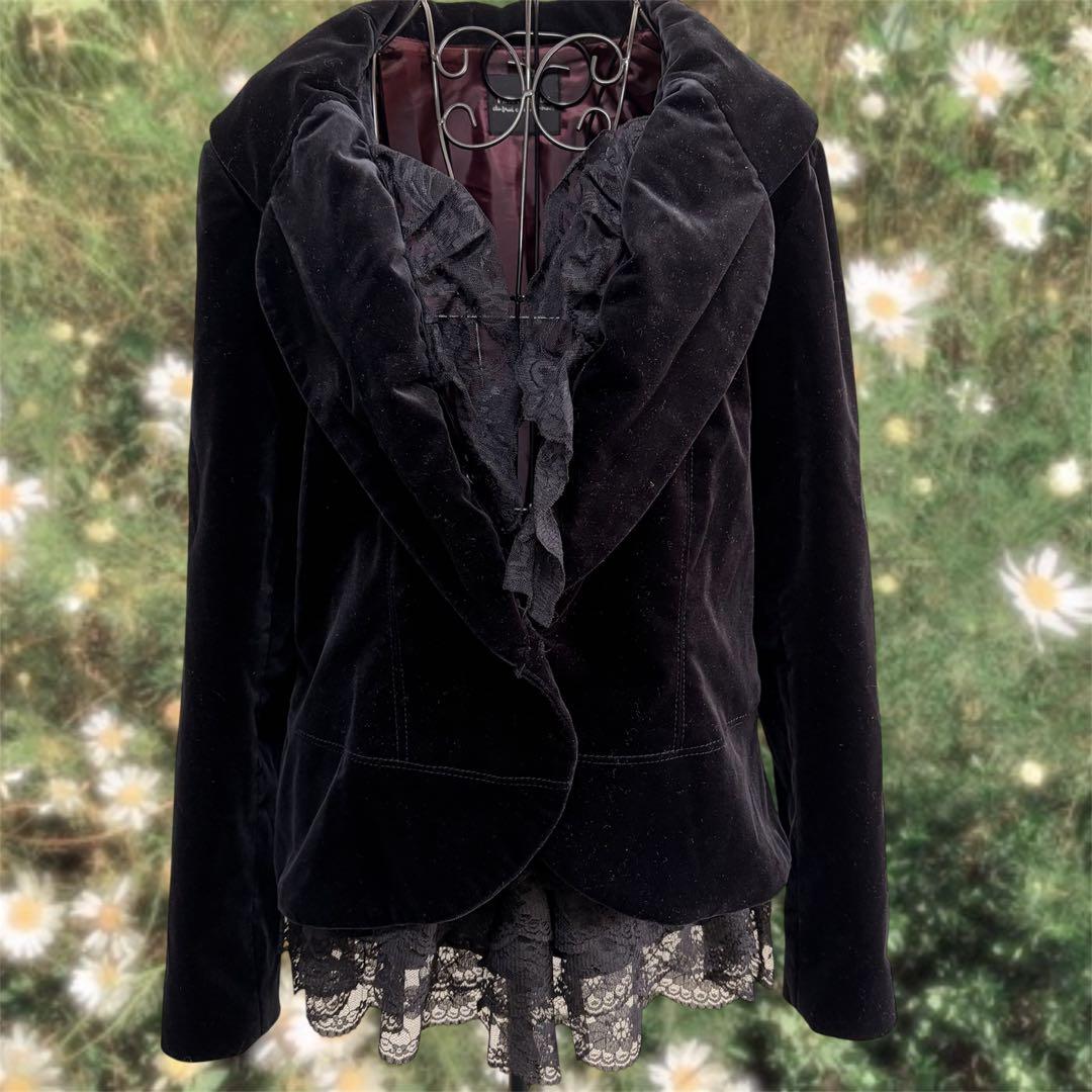 ベロアジャケット ダークコア フェアリーグランジ y2k 平成ギャル