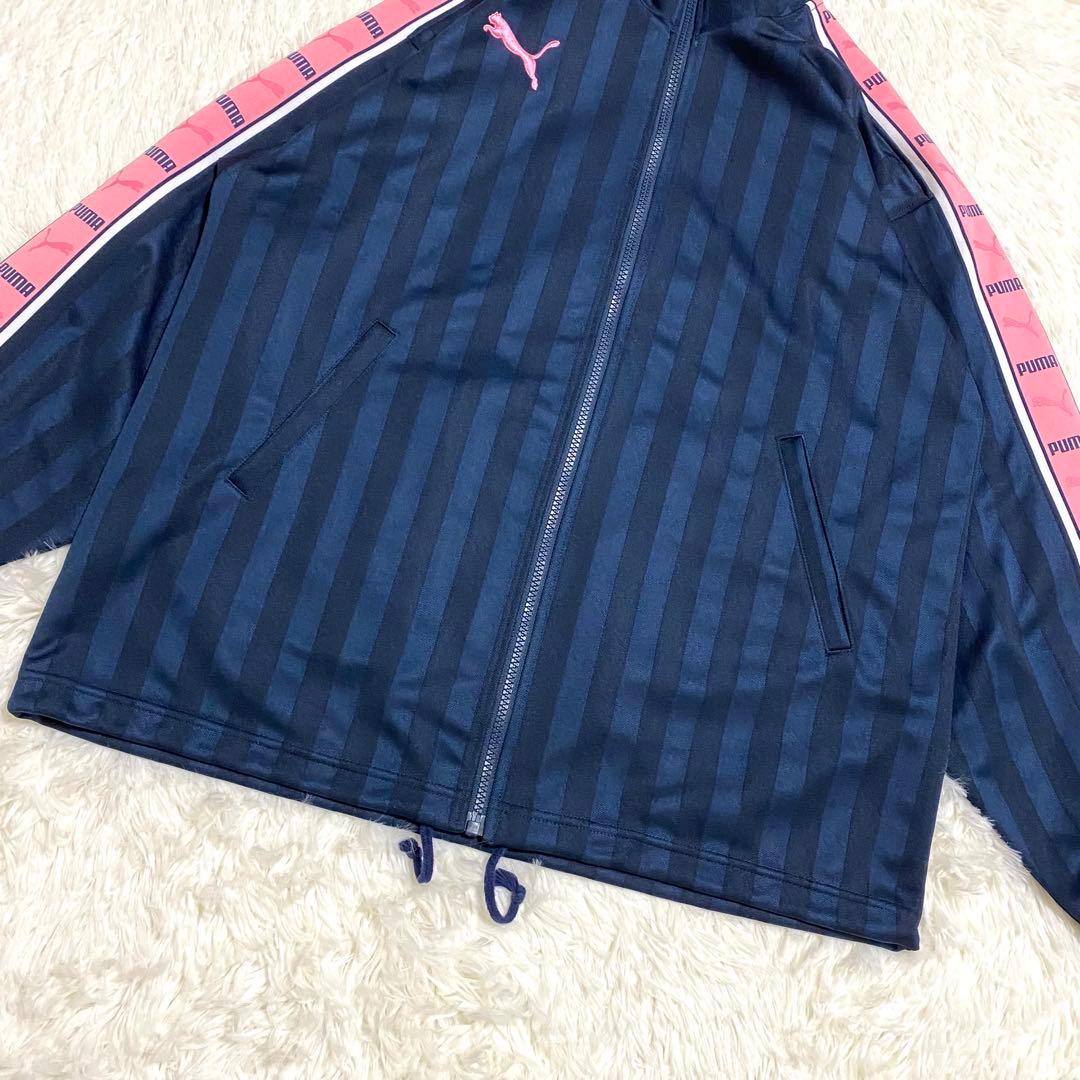 y2k プーマ ジャージ セットアップ 上下 刺繍 プージャ ネイビー