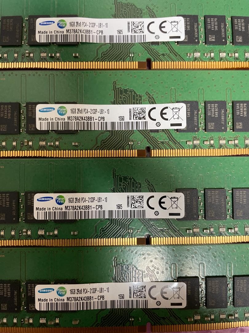 メモリ 16GB×4枚=64GB DDR4-2133 SAMSUNG製 動作保証