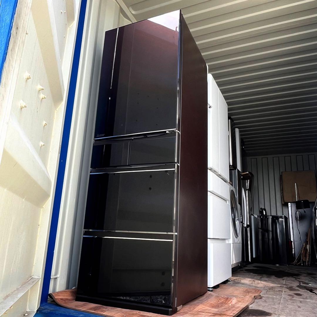 取付無料！三菱チルドルーム搭載おしゃれブラウンインテリア5ドア冷蔵庫！洗濯機