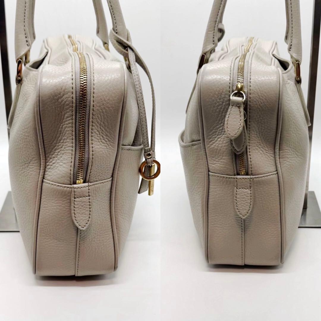 WAKO トートバッグ 肩掛け シボ革 レザー グレー WSシリーズ ボストン