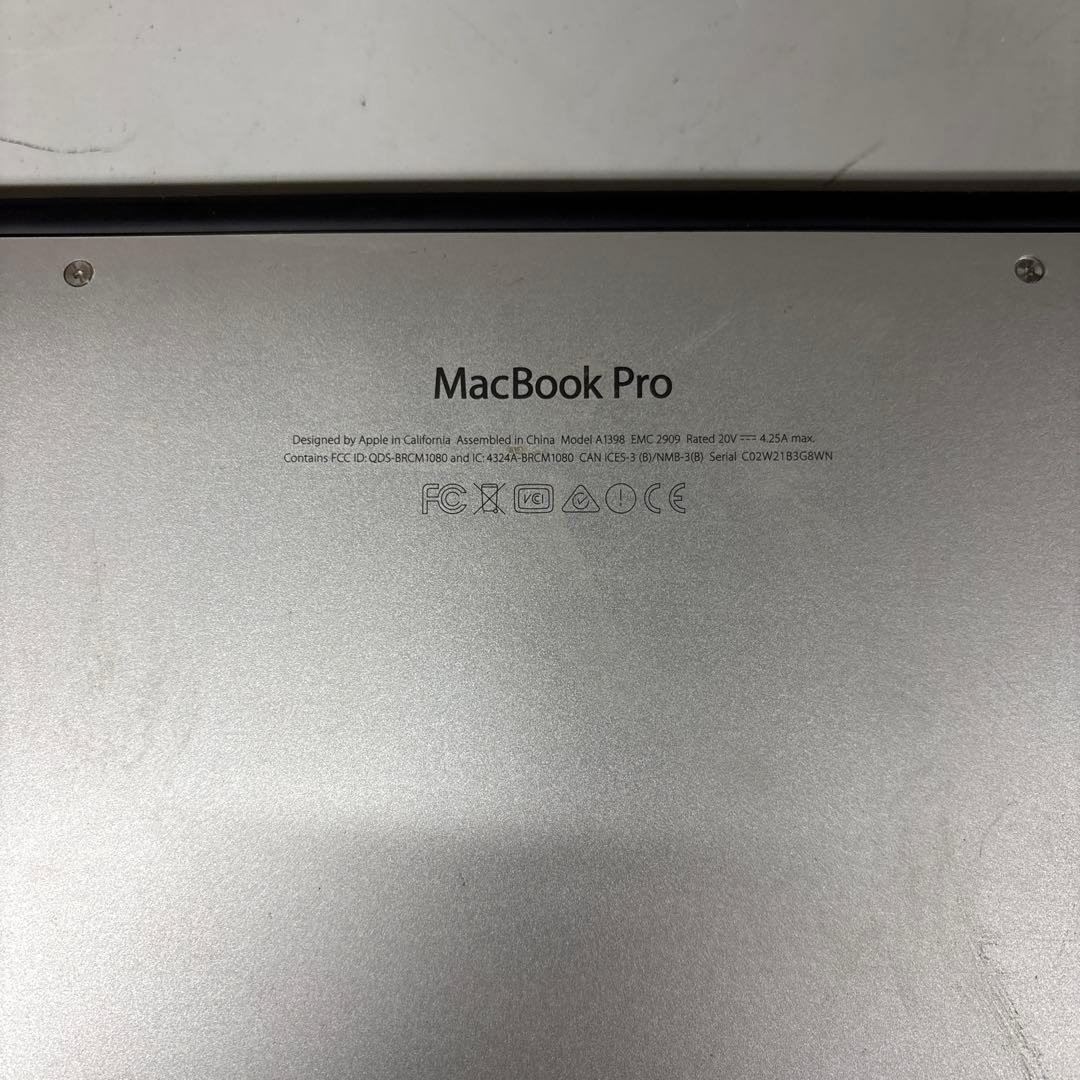 ジャンク品・本体のみMacBook Pro 15インチ, 2013 a1398