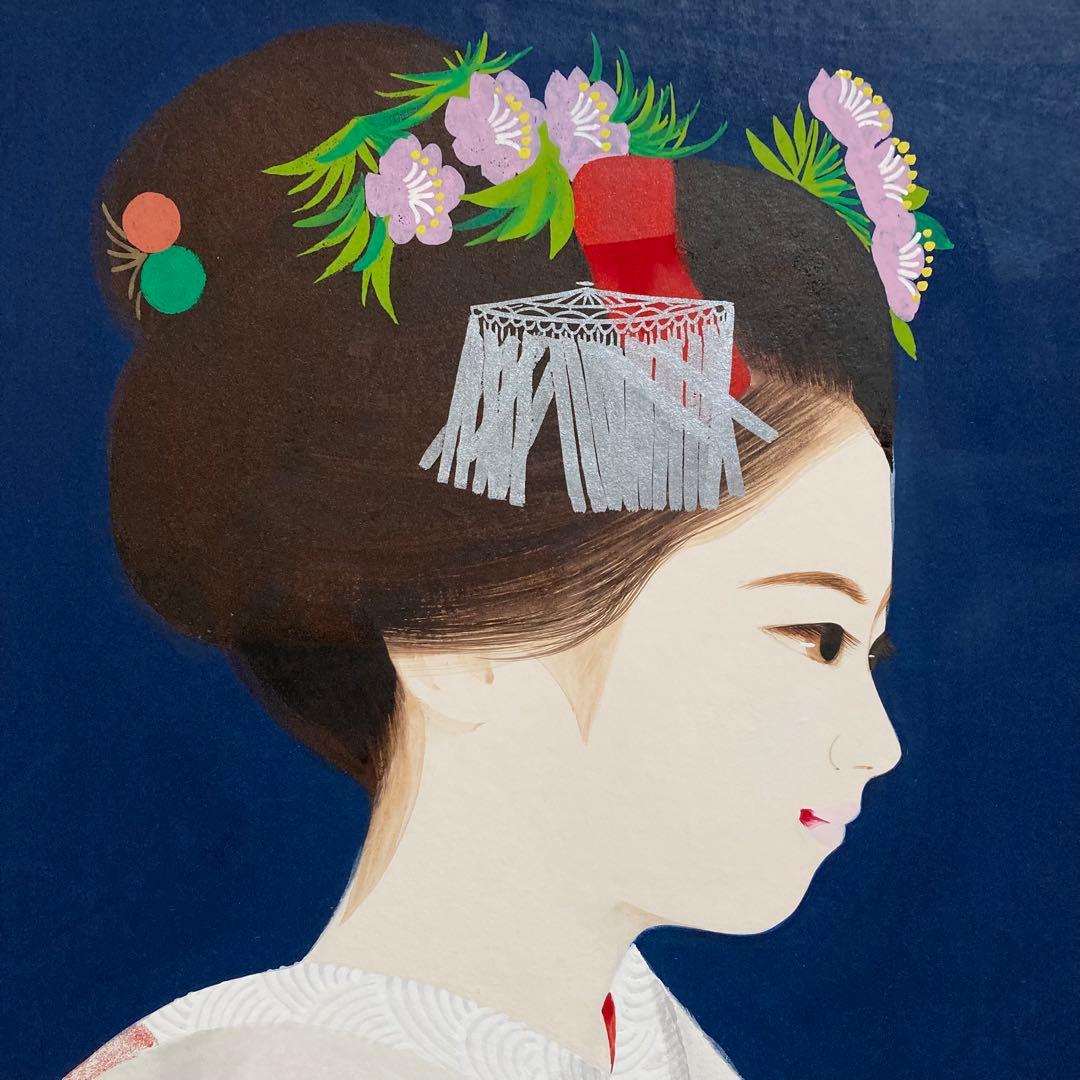 真作保証】清水達三「舞妓」10号 直筆サイン 共シール 美人 額装 絵画