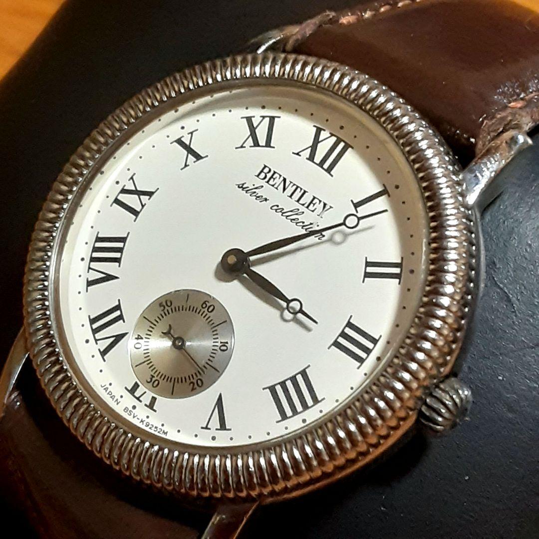 BENTLEY シルバー925刻印 スモセコ メンズ 腕時計 稼働品の通販はau