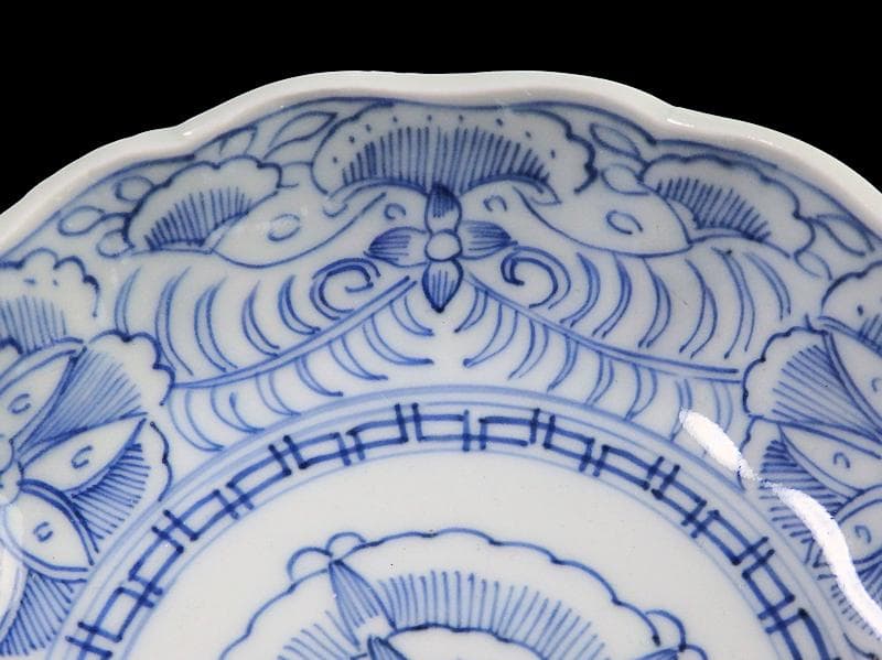 古伊万里 線描き クルス紋に花の図 膾皿 3客 D505AS-CZp - メルカリ