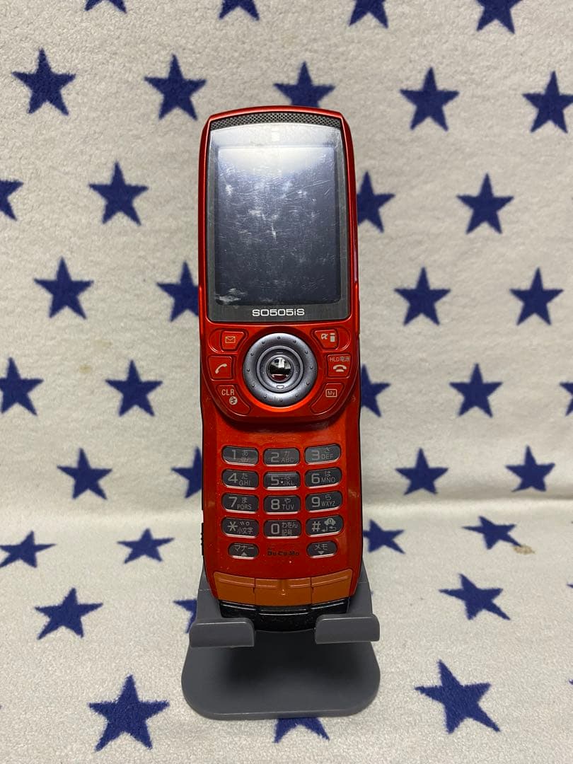 SO505iS オレンジ 回転式 携帯電話