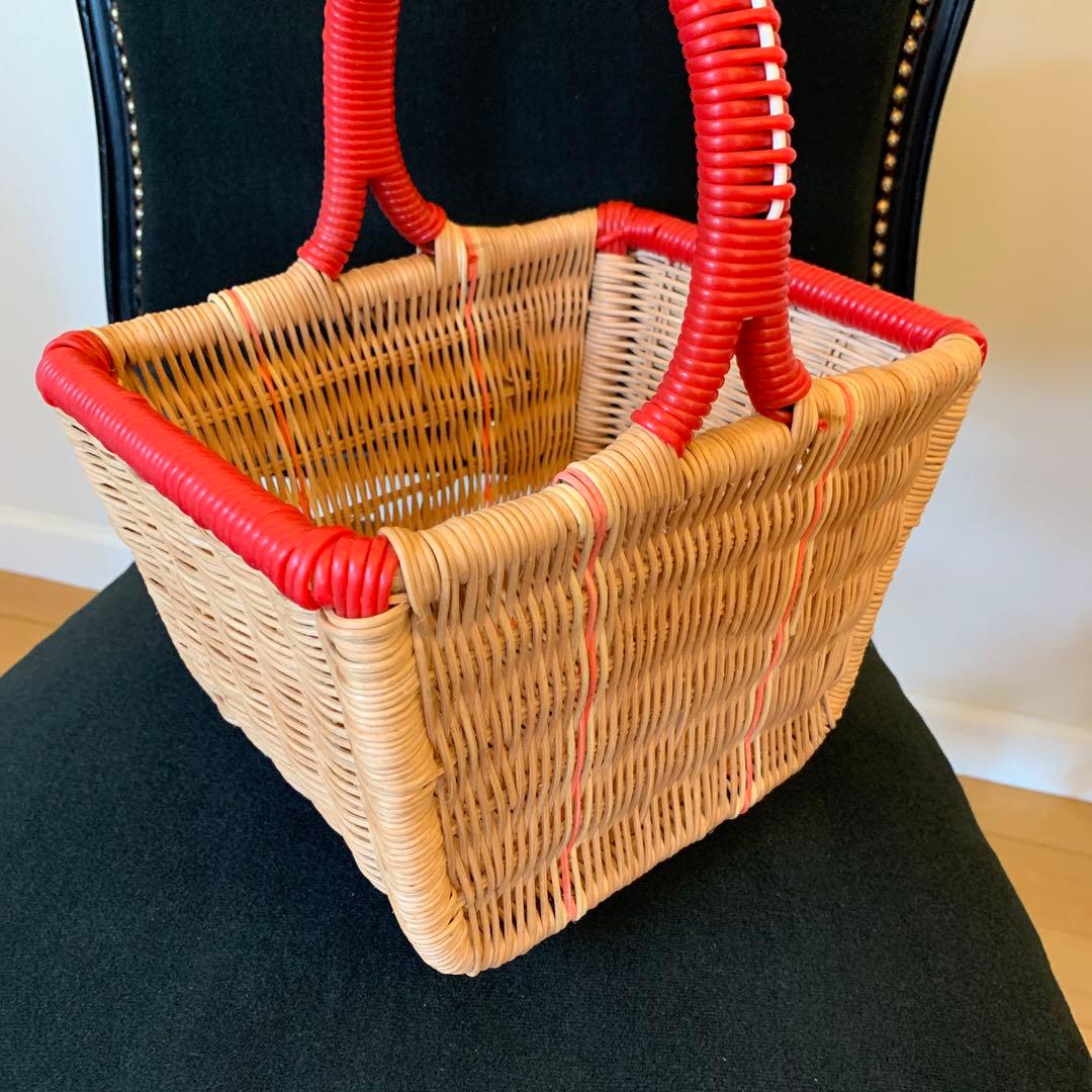 ヴィンテージ ラタンパニエ 籐かご バスケット イギリス マルシェ