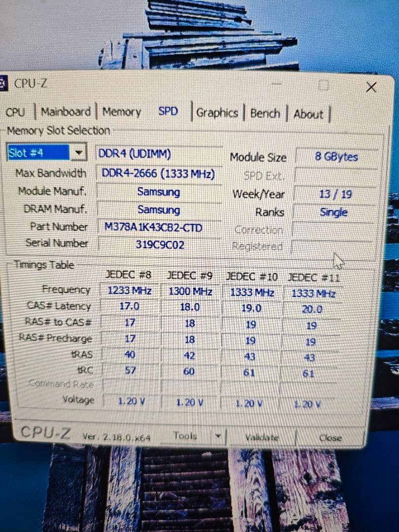 samsung DDR4 8G4枚　合計32G　 動作確認　2　　メモリ