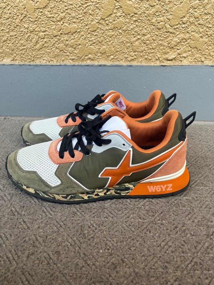 W6YZ スニーカー　26.5cm 美品　緑　オレンジ　43