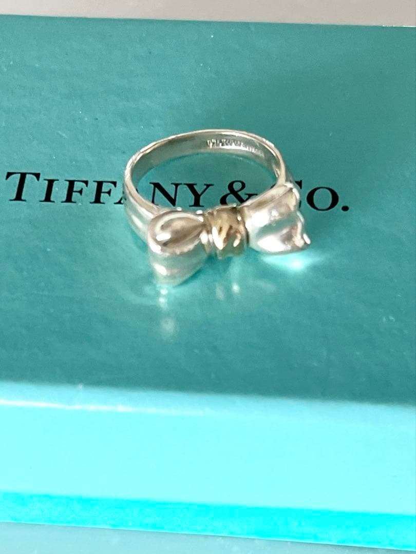 ティファニー 7号 リボン ボウ リング 925 750 コンビ P18fe - メルカリ