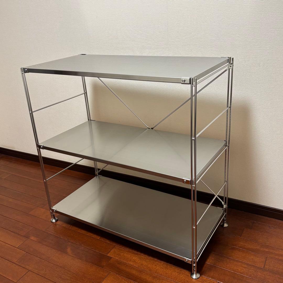 【受け渡し限定】無印良品　ステンレス　ユニット　シェルフ ステンレスユニットシェルフ ステンレス棚セット ワイド 小 | 無印良品
